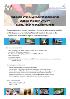 Ausschreibung FSJ